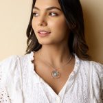 gw pnd 001 spiral pendant blue opal model portrait