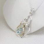 gw pnd 002 sculptural pendant blue topaz pearl detail side