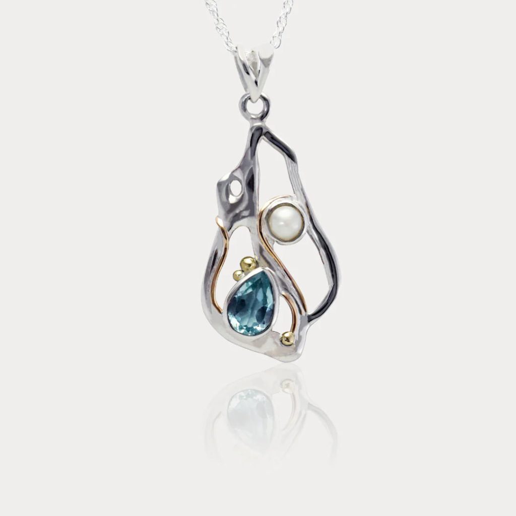 gw pnd 002 sculptural pendant blue topaz pearl main