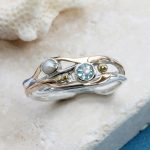 gw rng 001 sculptural statement ring pearl blue topaz styled stone (2)